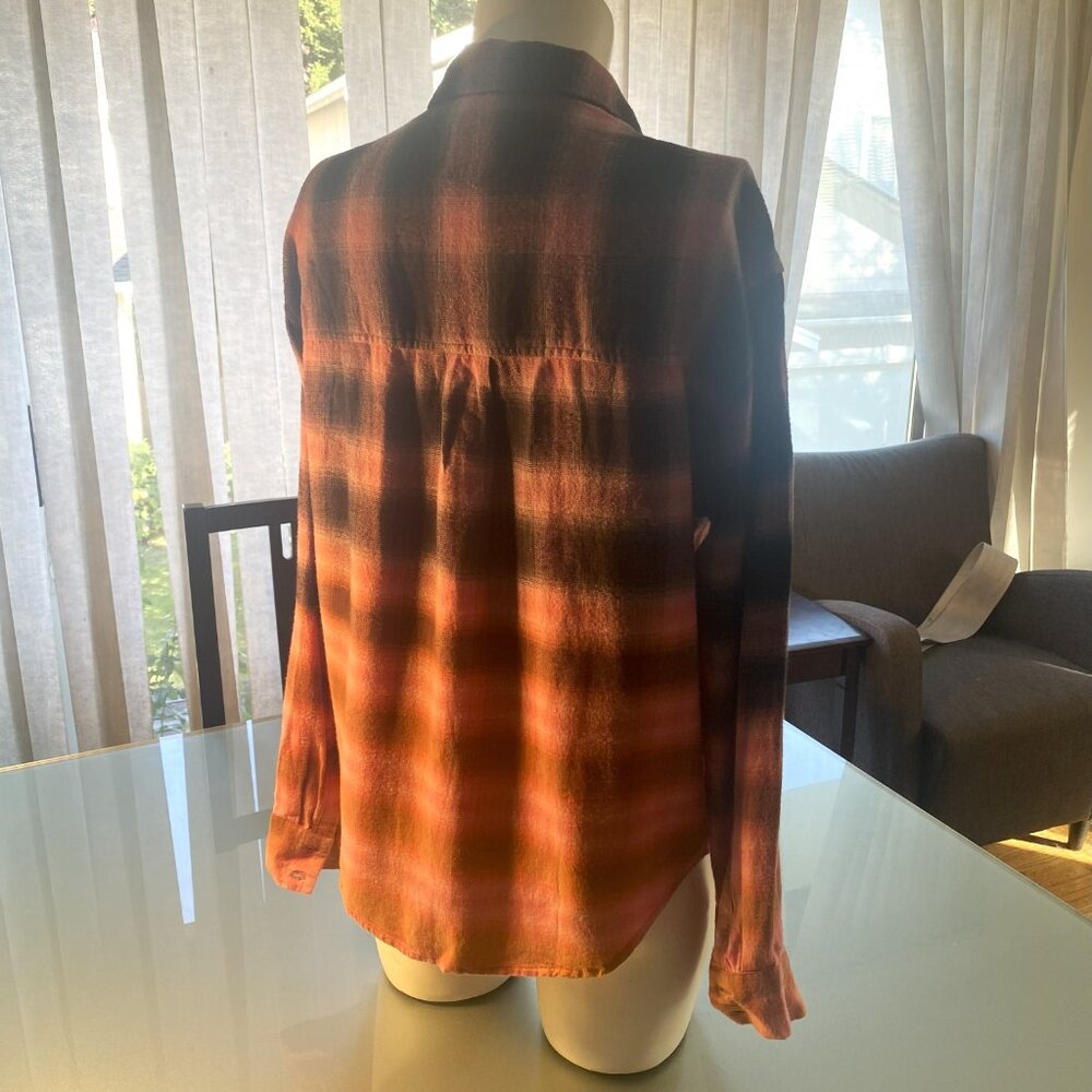Rails Pink, Black, & Brown Gradient Plaid Flannel… - image 3